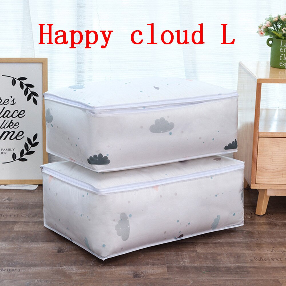 Kleding Opbergtas onder bed Kleding Quilt kussen Deken opbergtas reizen Afwerking Stofzak Thuis Kleding Organizer: Happy cloud L