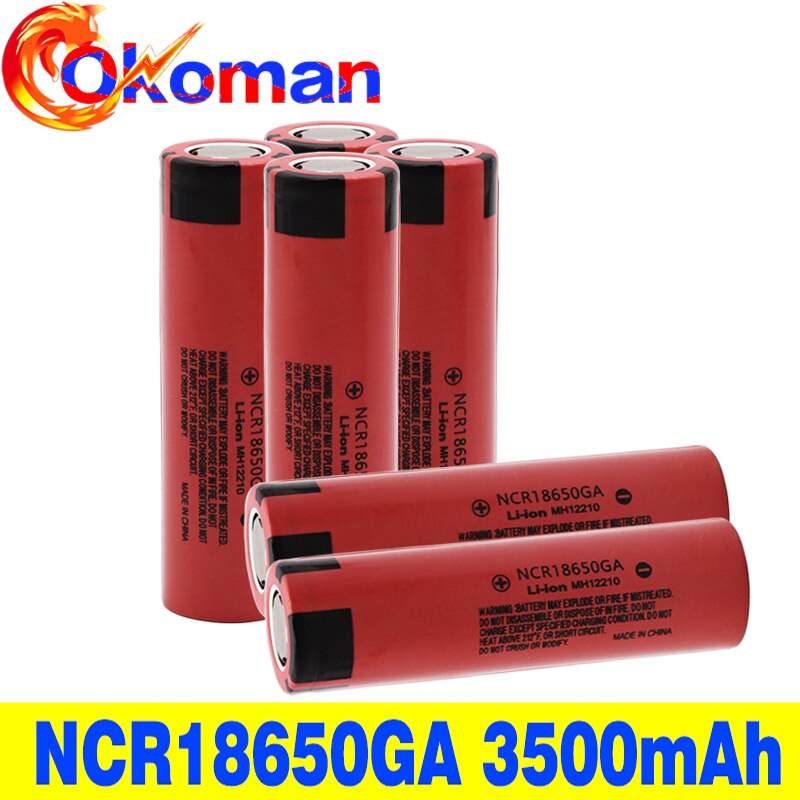original NCR 18650GA 30A discharge 3.7V 3500mAh 18650 rechargeable battery for toy flashlight flat-top lithium battery