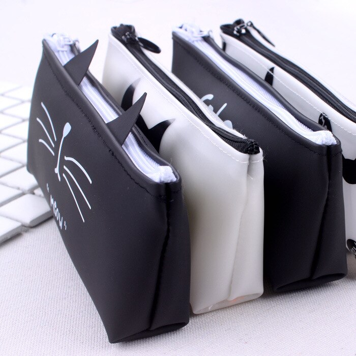 Cat Pencil Case Silica Gel School Supplies Stationery School Cute Pencil Box Pencilcase Pencil Bag School Tools Kawaii
