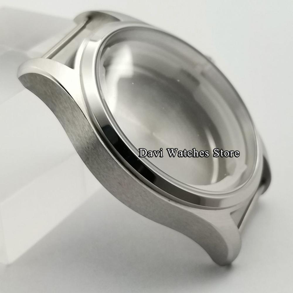 40MM Silver/Bronze coating watch case part brushed Fit NH35/NH36 ETA 2824 movement