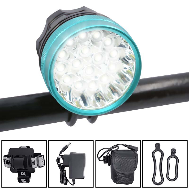 Super Helle Fahrrad Licht 40000lm 16 * XML-T6 Fahrrad Vorderseite Licht LED Lampe 3 Modi Scheinwerfer draussen Radfahren lampe Fahrrad zubehör: Orange