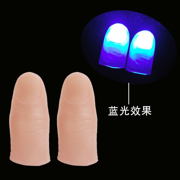 Licht kan dans een paar grote PVC vinger covers super heldere vinger lichten magic props bar speelgoed: Blauw