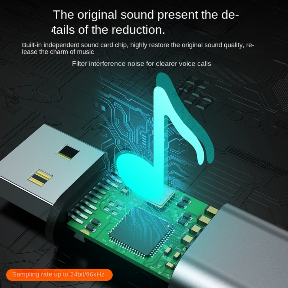 USB To 3.5mm Headphone 3.5mm Adapter 2 in 1 Audio Earphone Jack Adapter External Stereo-Sound Mini Wired Headset Converter