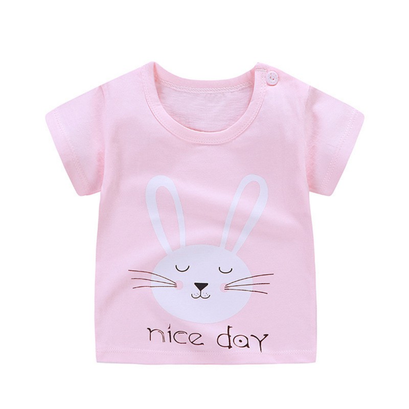 Nette Kinder Baby Jungen Mädchen Cartoon Print T-shirt Tops Bluse Kurzarm Casual Tee Shirts 0-2Y Schöne Neugeborenen Baby Kleidung