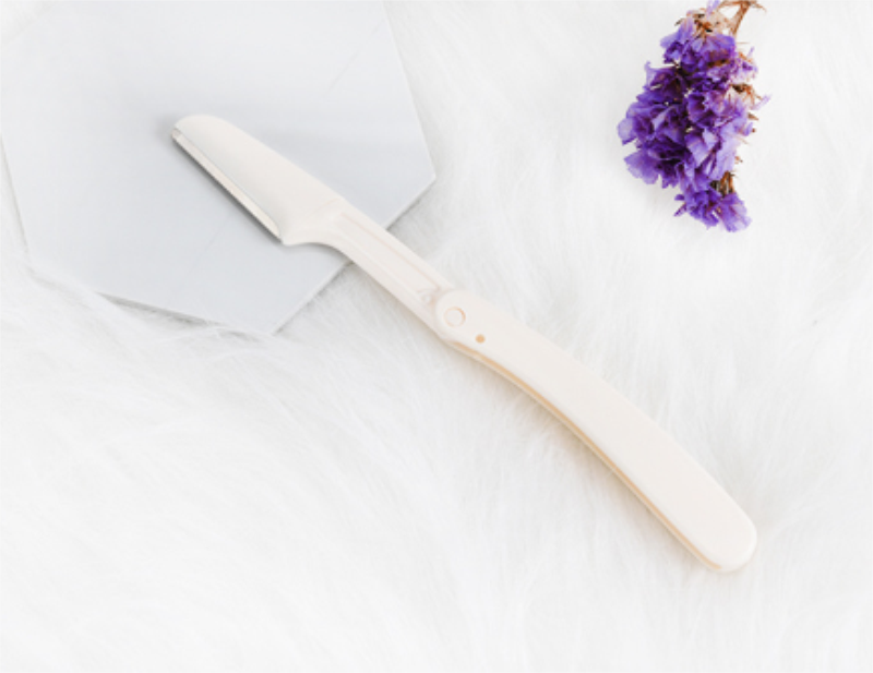 Rasoir à sourcils en acier inoxydable pour femmes, repliable et Portable, outil de maquillage, 1 pièce: White
