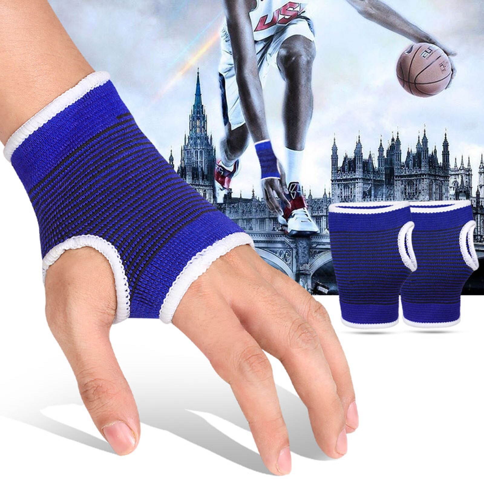 Support Wrist Gloves Hand Palm Gear Protector Elastic Brace Gym Sports Glove