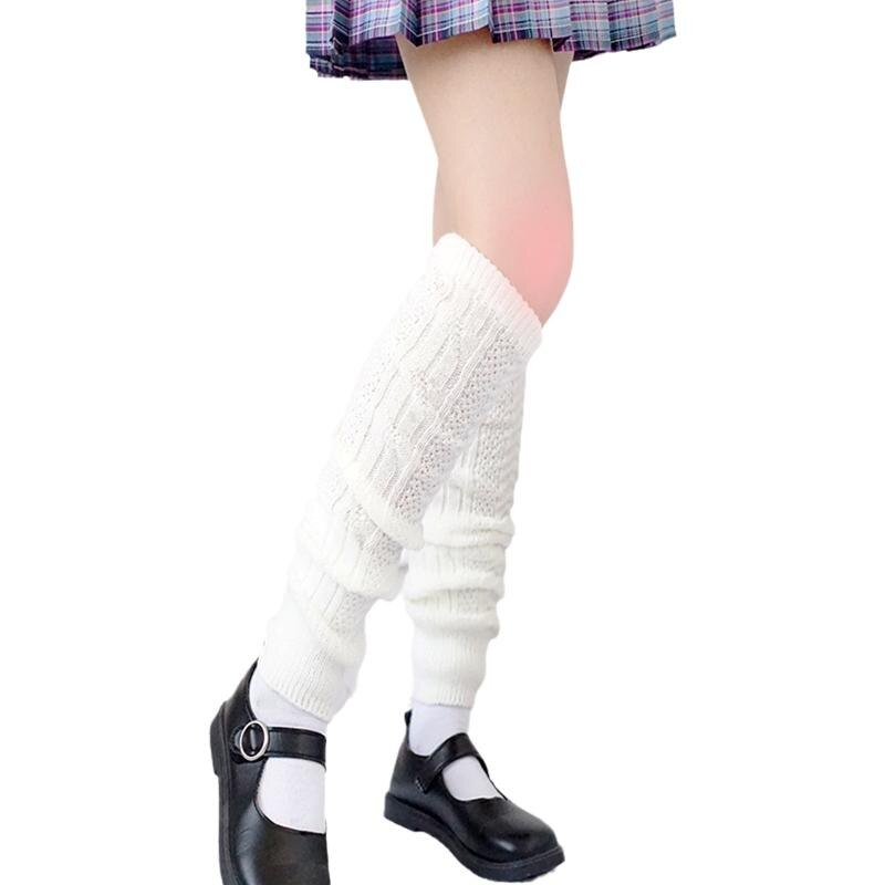 Women Loose Socks Japanese Student Girl&#39;s Sock White Leg Warmer Stockings Lolita JK Style Leggings Warm Legs: white