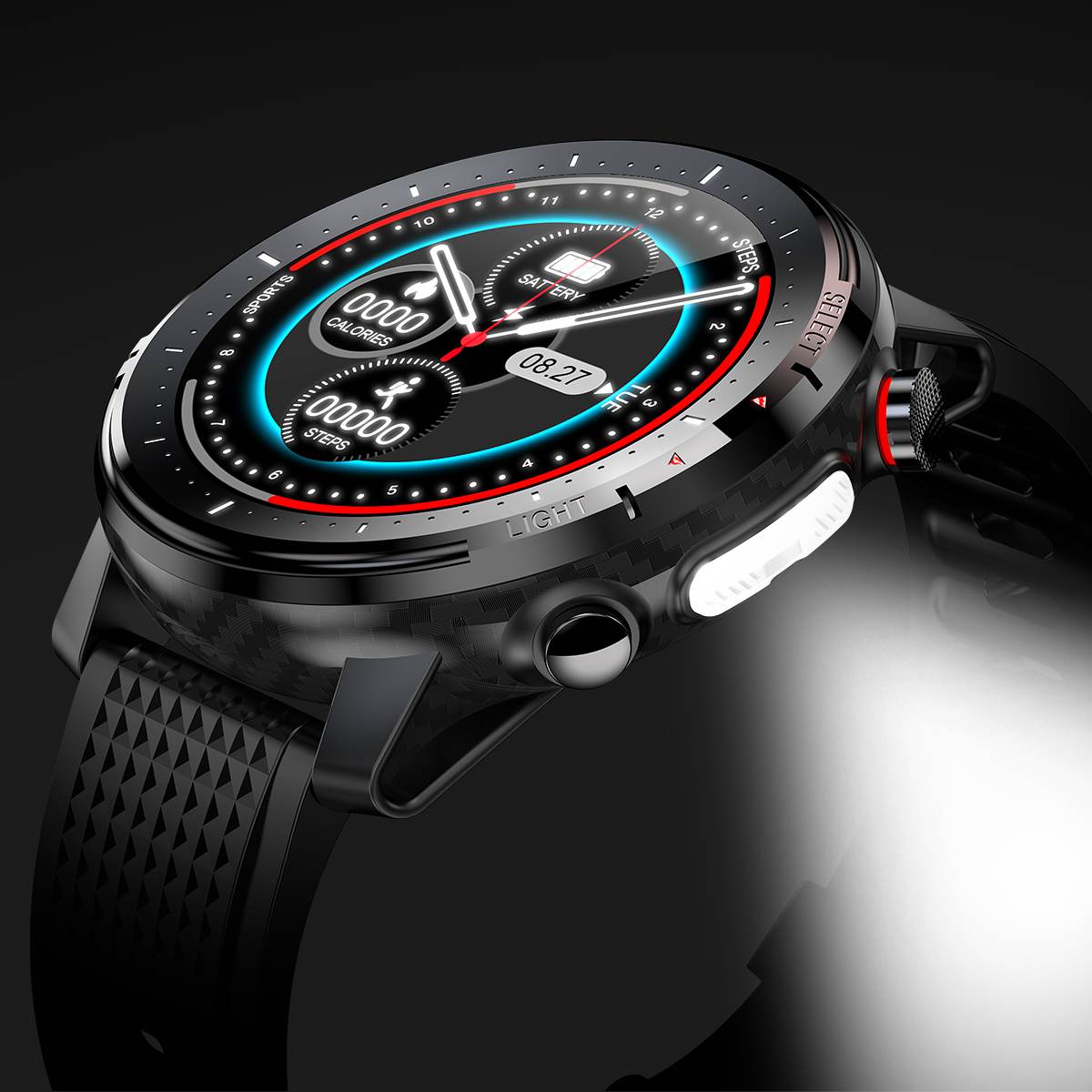 [BT5.0] Microwear L15 Smart Horloge Fitness Mannen 1.3 Inch Hartslag Bloeddruk/Zuurstof IP68 Zaklamp Camera remote Smartwatch