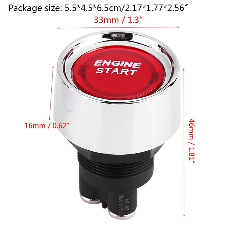 Durable Instantaneous Engine Start Button Switch for Easy Nighttime Visibility Looks Cool Suitable for Car Assembly