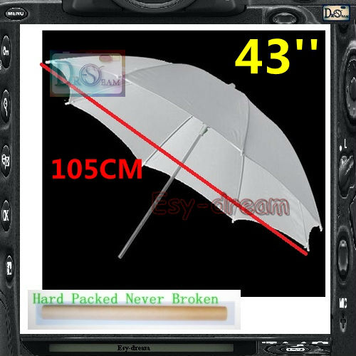 43 "105 cm Studio Flash Soft Translucent Witte Paraplu Diffuser Voor Dslr Foto Fotografie ps010