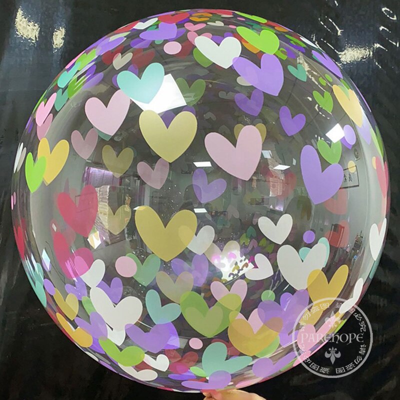 20 '' gennemsigtig pvc trykt heliumboble ballon oppustelige bobo balloner til bryllupsfødselsdagsfest baby shower dekoration
