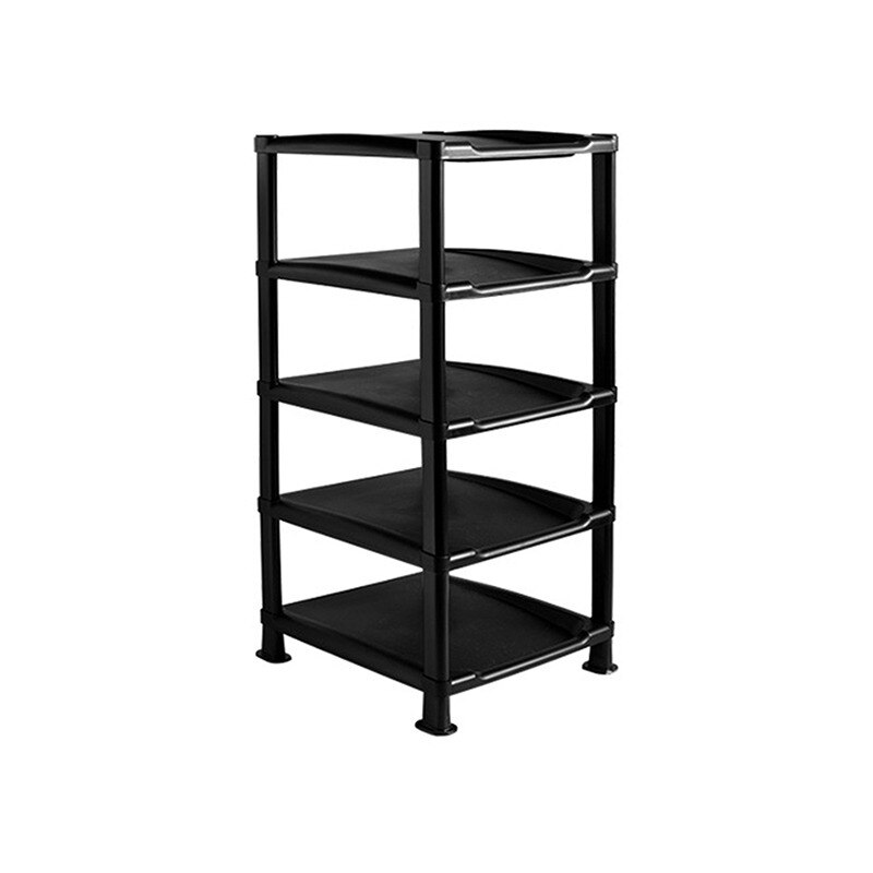 Solid 5 Layer Schoenenrek Plastic Monteren Opslag Schoenenkast Schoenenrek Hanger Thuis Organisator Accessoires: black