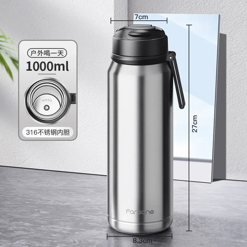 FANJANE Thermos Bottle Cup with Magnetic Tea Infuser Coffee 316 Stainless Steel Vacuum Bottle Keep Cold Travel Business