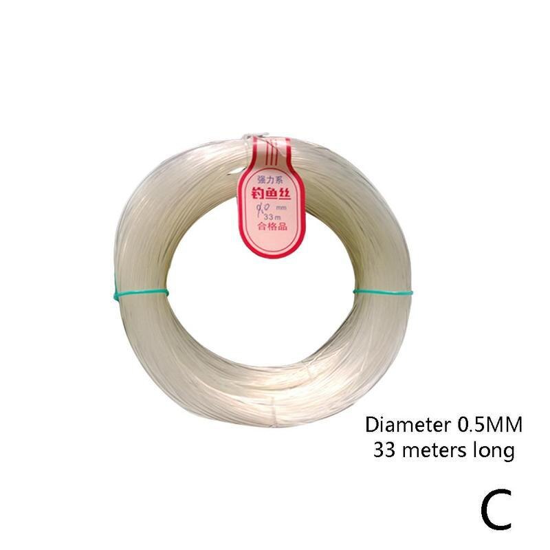0.3mm ~ 10mm fiskesnøre krystal stærk fiskeline super power sø flodfiskeri krystal fisketråd fisketilbehør 33m: C