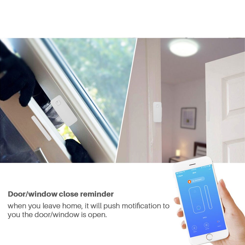 Sensor de Porta Janela De Alarme Inteligente Home Security Wi-fi inteligente PK Xiaomi Porta Sensor de Trabalho Com Alexa Google App Controle Tuya casa IFTTT