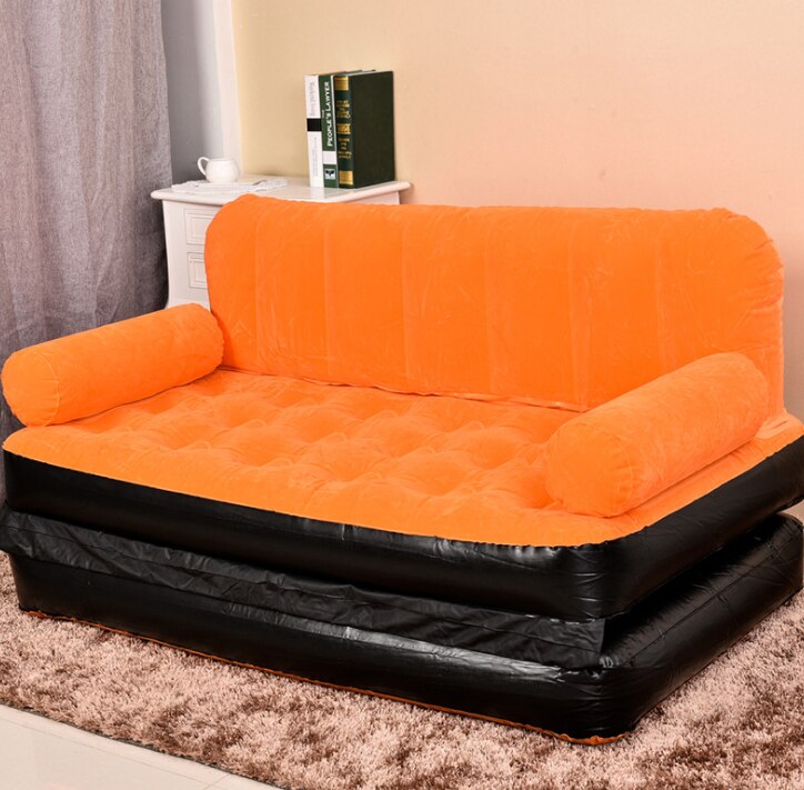 Flocking pvc five-in-one outdoor sofa bed water deck chair nap home sofa: Red