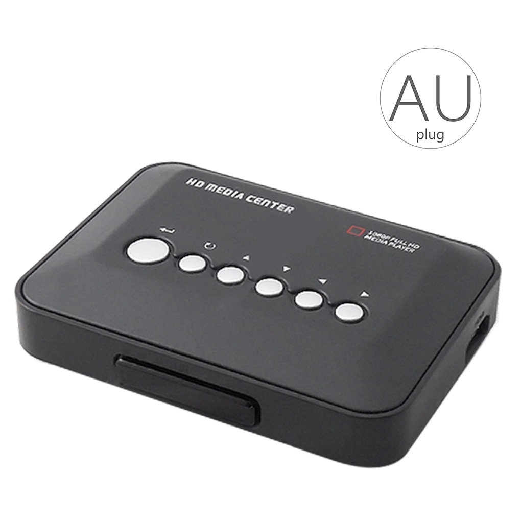 Mini reproductor multimedia Full HD1080P MKV HD, reproductor multimedia con Centro HD, AV, VGA, USB, SD, MMC, mando a distancia, enchufe para UE, EE. UU., Reino Unido y Australia