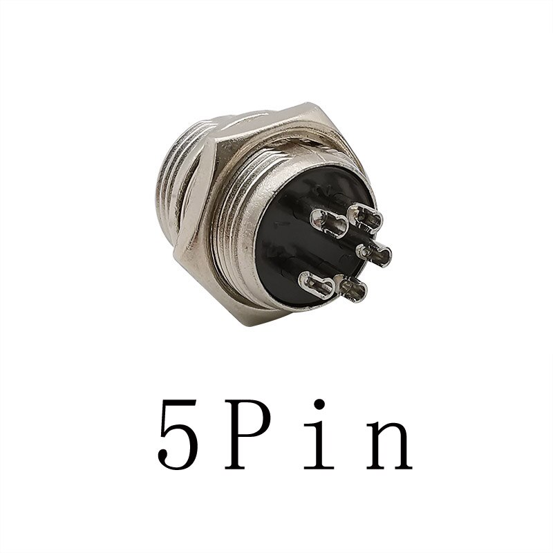 1 pièces GX16 2P 3P 4P 5P 6P 7P 8 broches mâle et femelle connecteur d'aviation circulaire GX 16 connecteurs de panneau de fil d'aviation: 5 Pin Plug