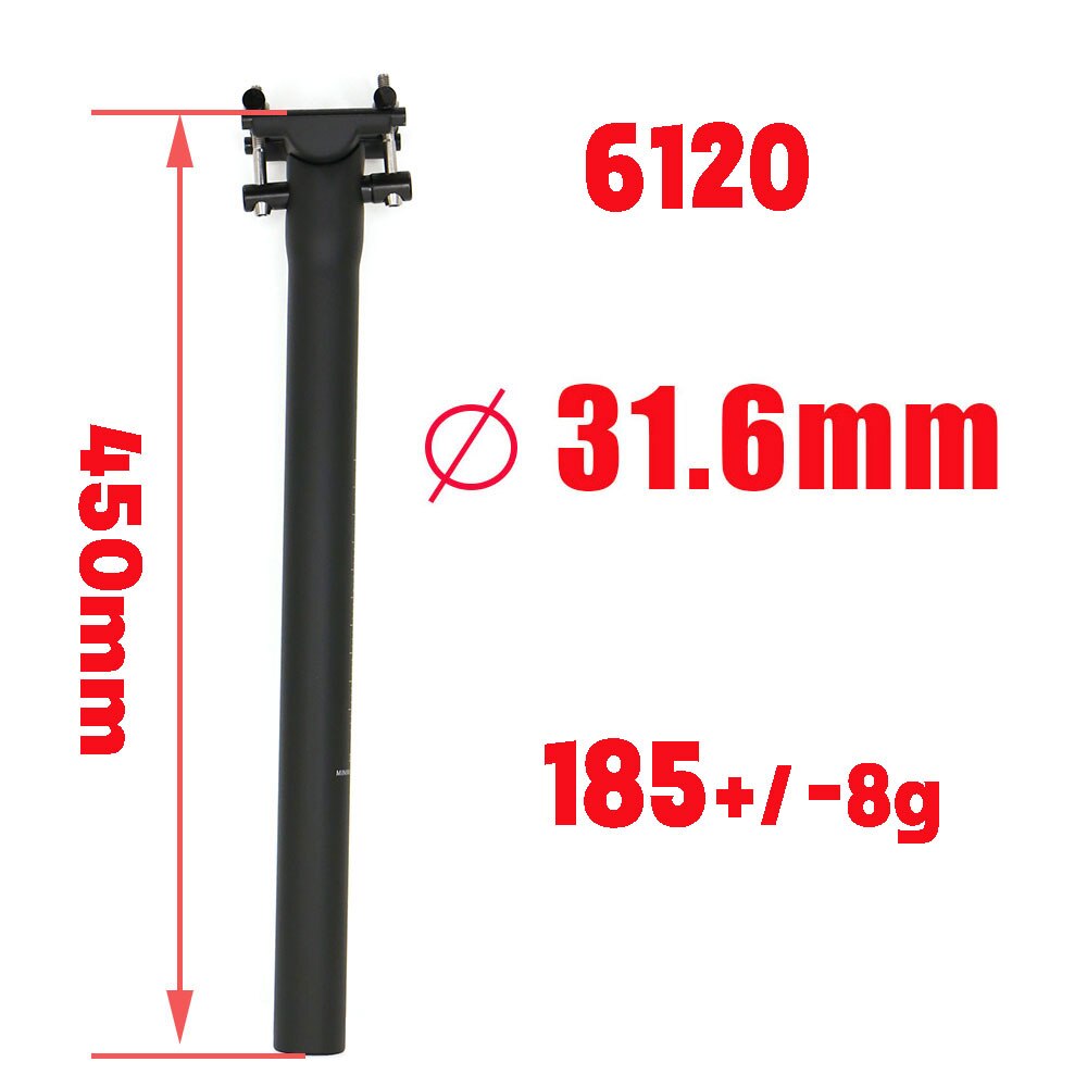 Reggisella ELITA uno MTB carbonio 27.2/30.9/31.6mm montagna /strada bicicletta reggisella super leggero 300/450mm: 31.6x450mm