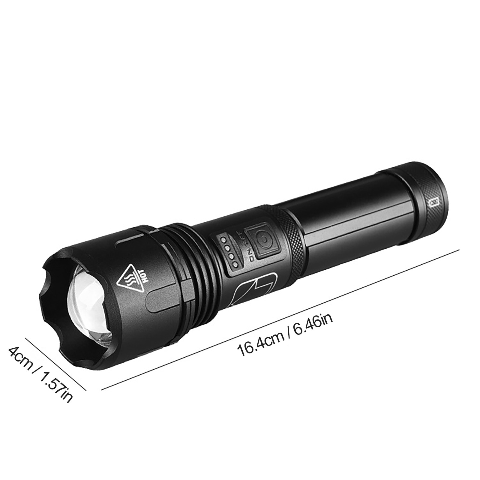 XHP50 LED Flashlight Zoom USB Rechargeable Power D... Grandado
