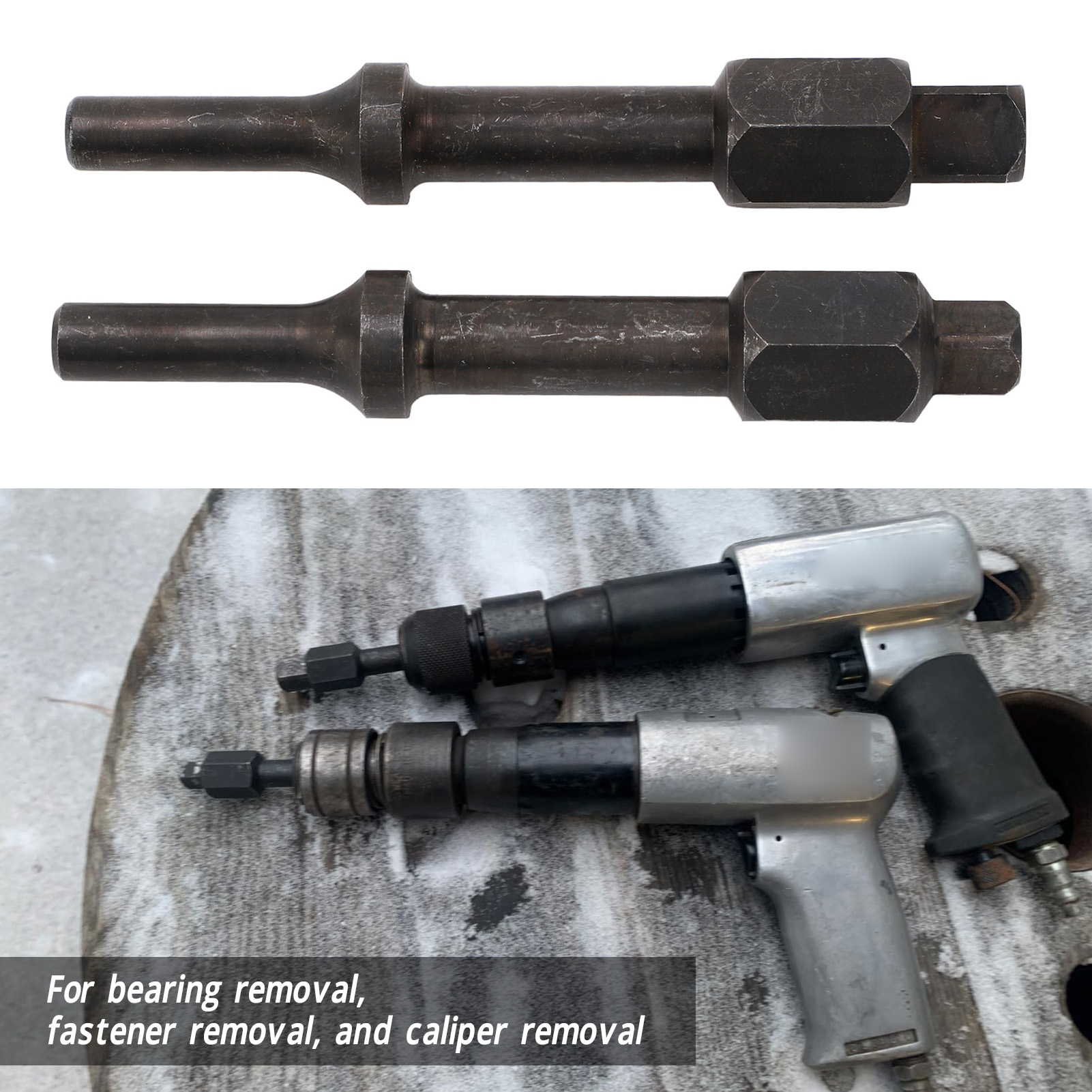Juego de interruptor de perno neumático, 2 uds., 37315, 3/8 pulgadas, 1/2 pulgadas, broca de martillo neumático para extracción de pinza de sujeción de rodamiento