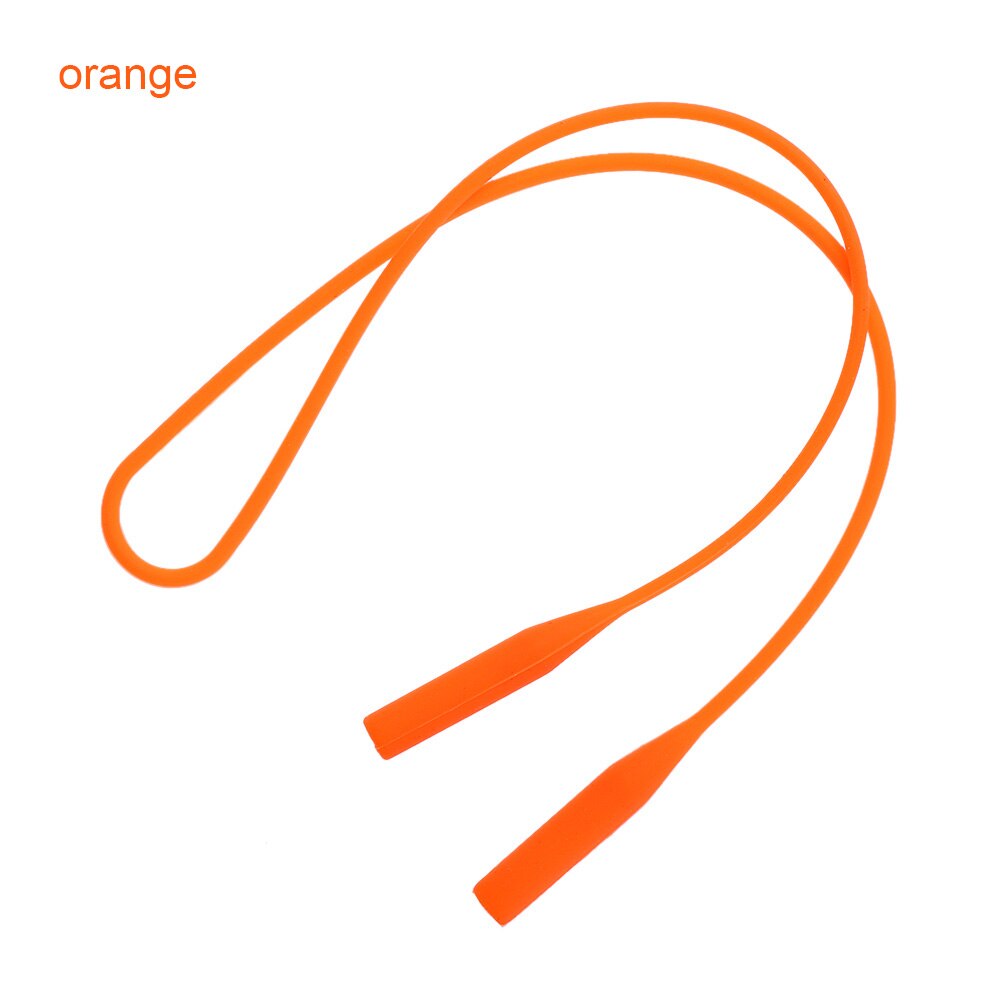 1PC Adjustable Silicone Eyeglasses Straps Sunglasses String Ropes Glasses Chain Sports Band Holder Elastic Anti Slip Cords: A-Orange
