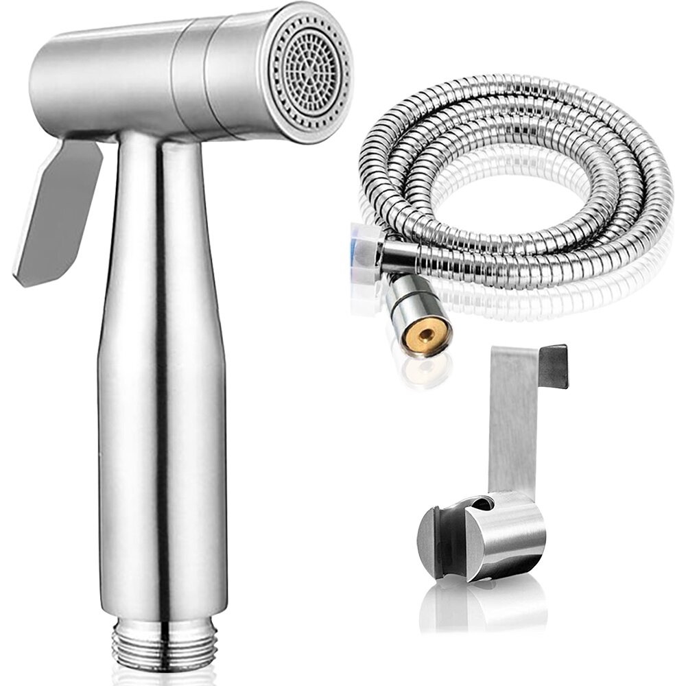 Bidet Sprayer Set Toilet Handheld Two Function Bidet Shower Faucet Bathroom Stainless Steel Hand Tank Hooked Holder Easy Install: 521D set