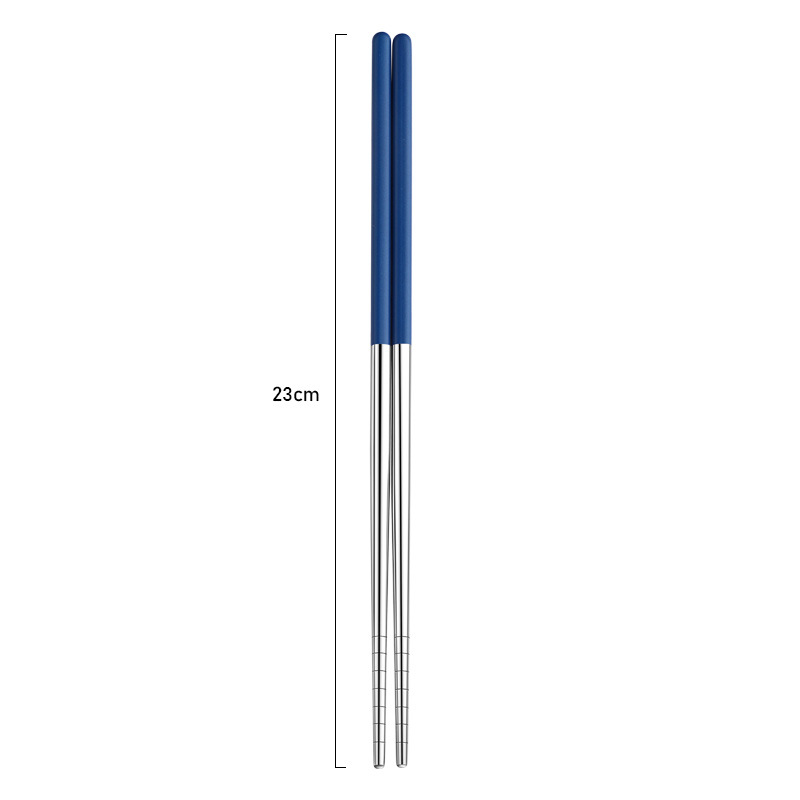 1Pair Japanese Korean Style Chinese Chopsticks Sushi Sticks Noodles Rolls Food Home Tableware Kitchen Tool Portable Reusable: Blue Sliver