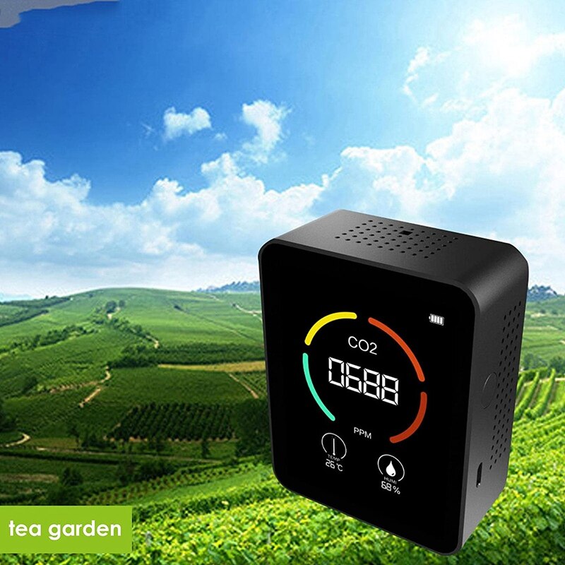 GTBL Home Air Monitor- CO2 &amp; Temp. Humidity Detector, Accurate Sensor, 400-6000 PPM,Indoor Use