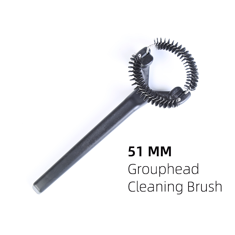 51/58mm Kaffeemaschine Pinselreiniger Abnehmbare Kaffeemaschine Espresso Gruppe Kopf Halbautomatische Küchenreinigungswerkzeug: Schwarz