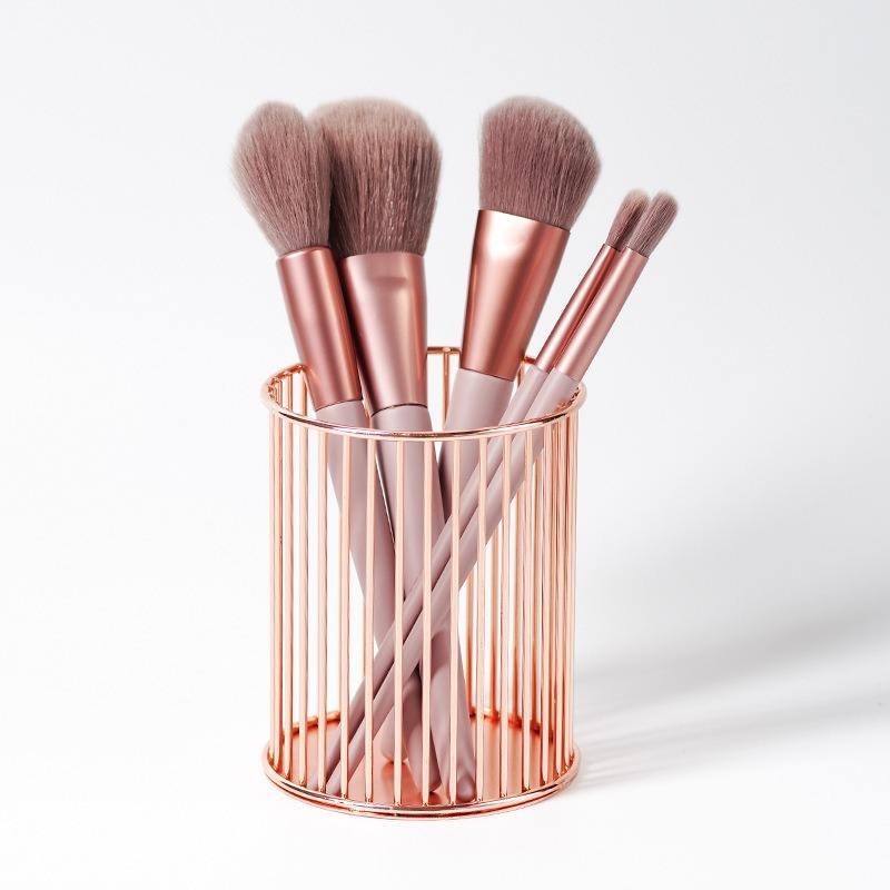INS Desktop Pen Holder Office School Storage Case Metal Gold Rose Gold Box Desk Pen Pencil Organizer Home Decor Makeup Storage