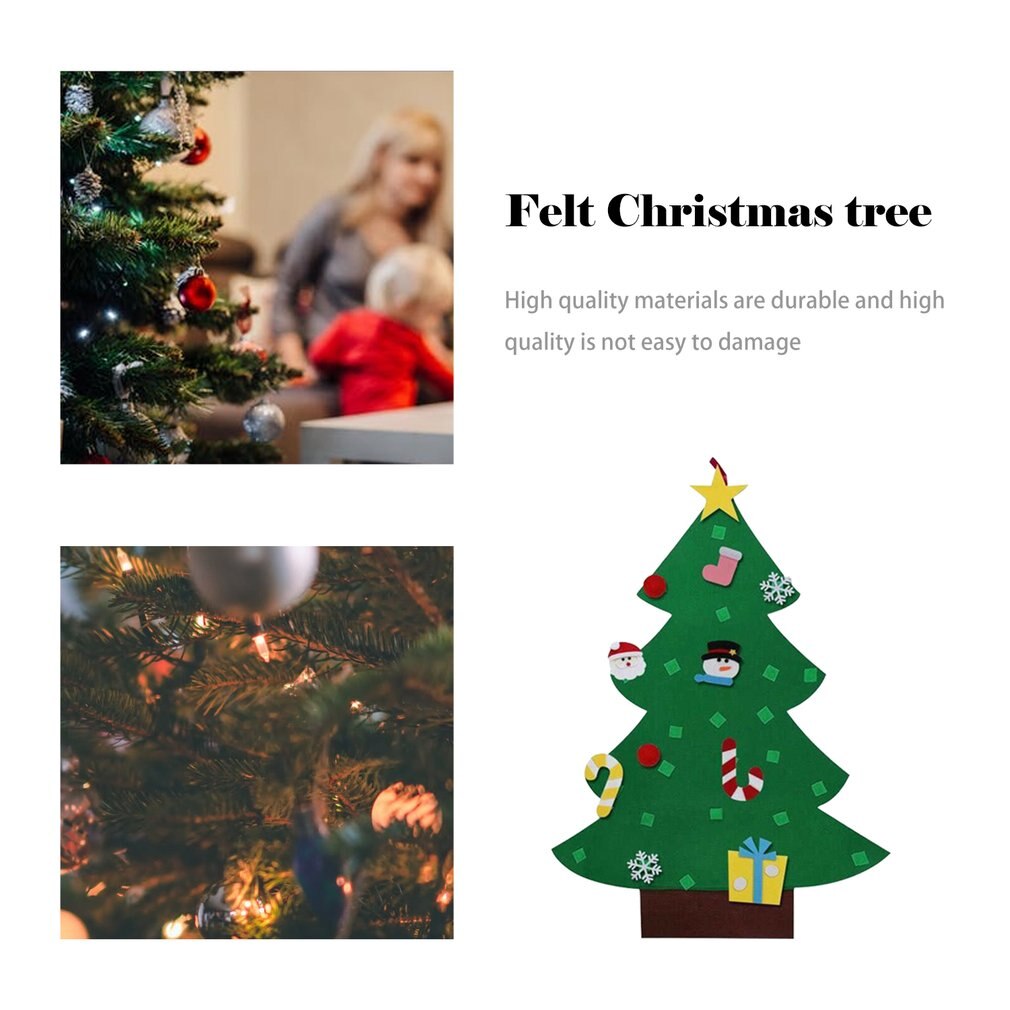 Filt juletræ dekoration vedhæng børns håndlavede diy stereo juletræ julepynt