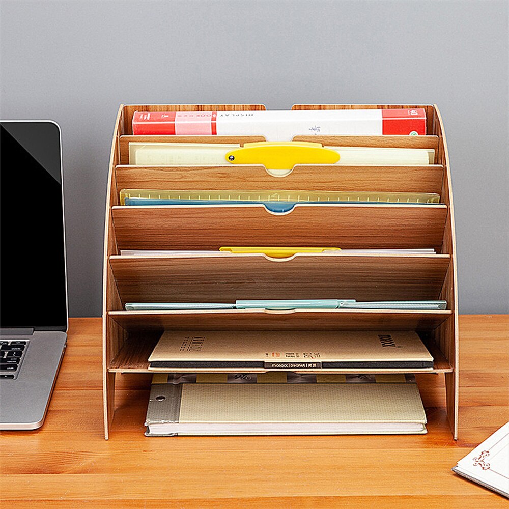 Multi-layer Standing Test Paper Tray Vertical Organizer File Rack A4 Data Storage Rack Student Office Stationery Binder Folder