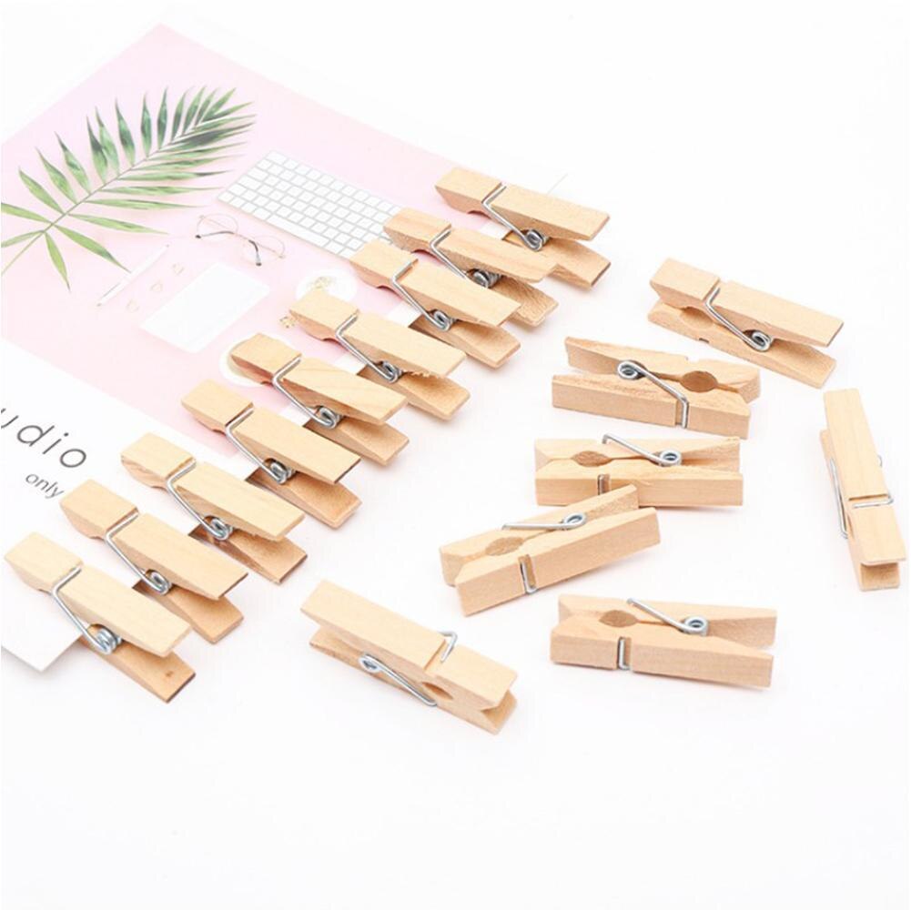 30pcs Natural Wooden Clothes Pegs Clothes Clips Wood Clamp DIY Photo Paper Peg Clothespin Craft Wooden Clip