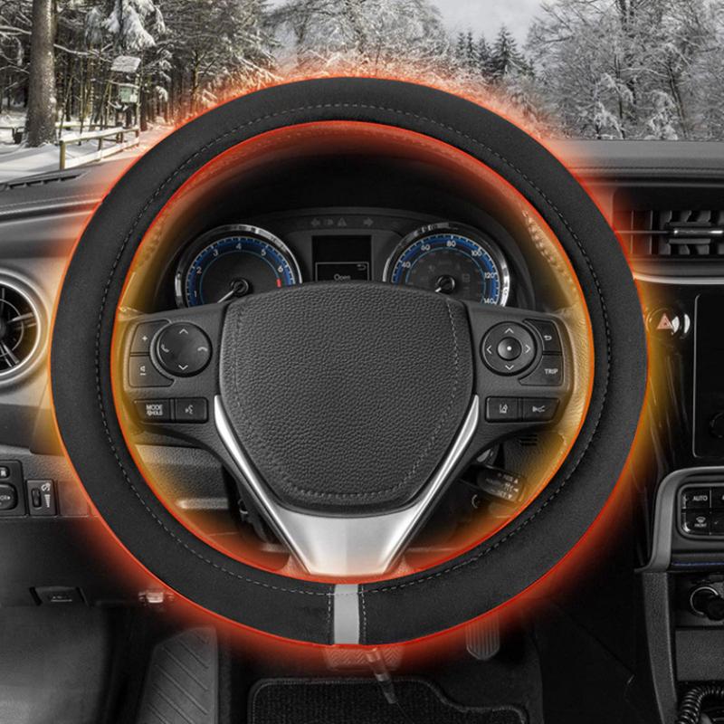 Heated Steering Wheel Cover Comfortable Wheel Hand Warmer Winter Warm Car Heating Hand Warmer Anti-Slip Wheel Car Accessories