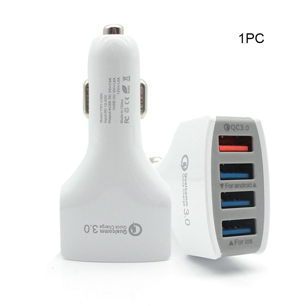 Universal 12-24v fast 7a quick adapter portable car charger mobile phone led indicator tablet 4 usb port accessories socket mini