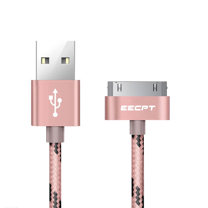 EECPT 30 Pin USB Kabel voor iPhone 4 S 4 S 3GS iPad 1 2 3 iPod Nano iTouch Charger kabel Data Sync Draad Snel Opladen Cord Adapter: Rose Gold / 0.25 m