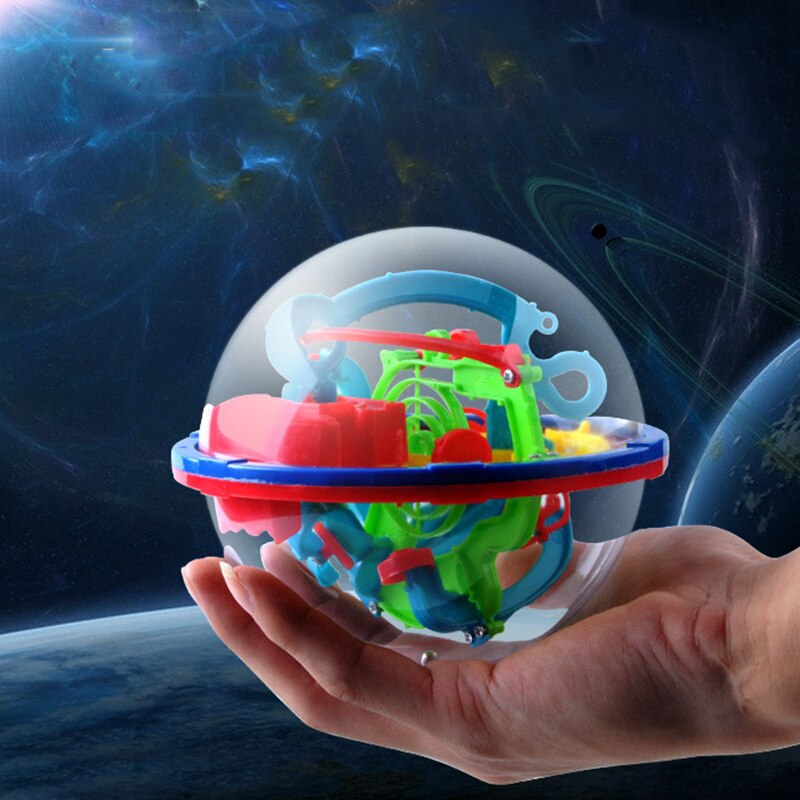 100 Step 3D puzzle Ball Magic Intellect Ball Labyrinth Sphere Globe Toys Challenging Barriers Game Brain Tester Balance Training