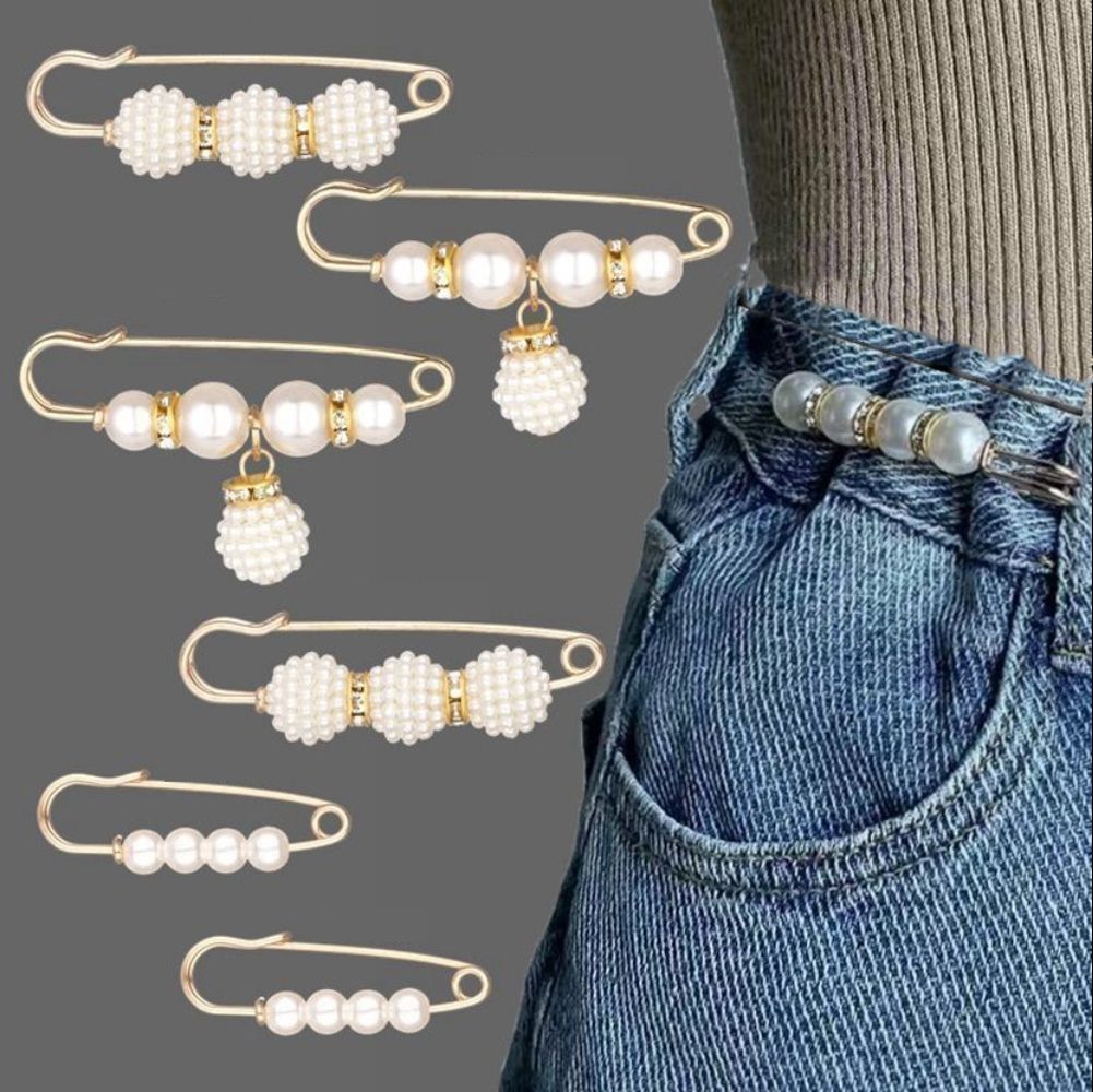Alfileres joyería cintura hebilla fija accesorios de mujer vestido chal Clips pretina Pin ropa broches conjunto cintura Pin broche: Rojo