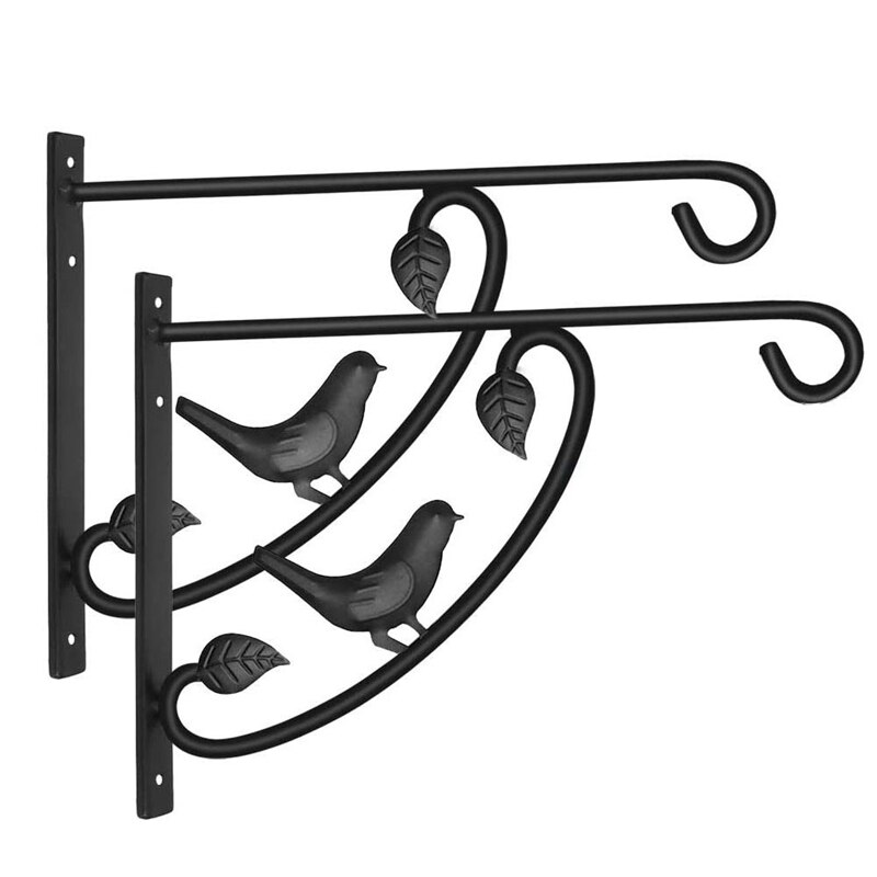 Bloemenmand Beugel Muur Hangende Mand Beugel Haken voor Lantaarn Planten Vogelvoederhanger Muur Opknoping Beugels voor Plant met Schroeven voor Vaas Plantenlantaarn Windgong Bloemenhuis 2 Stuks