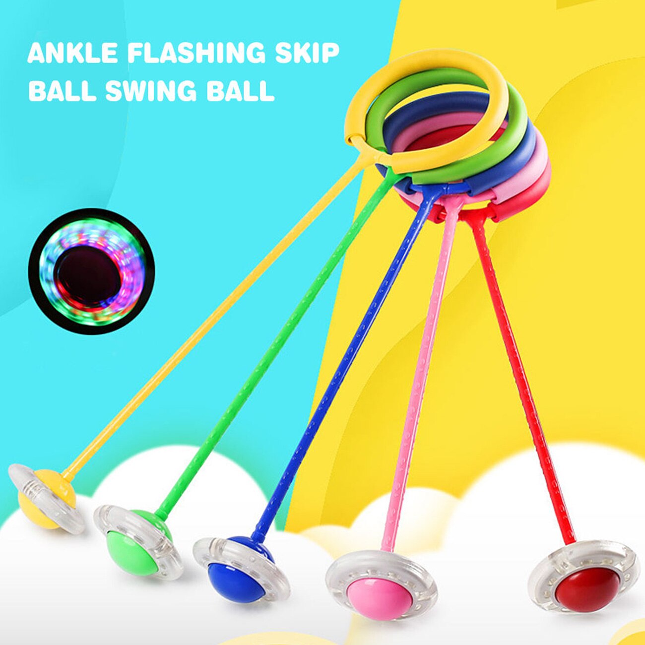 Fun Sport Speelgoed Flash Springen Touw Bal Kids Outdoor Led Kinderen Springen Kracht Reactie Training Swing Bal Kind-Ouder games