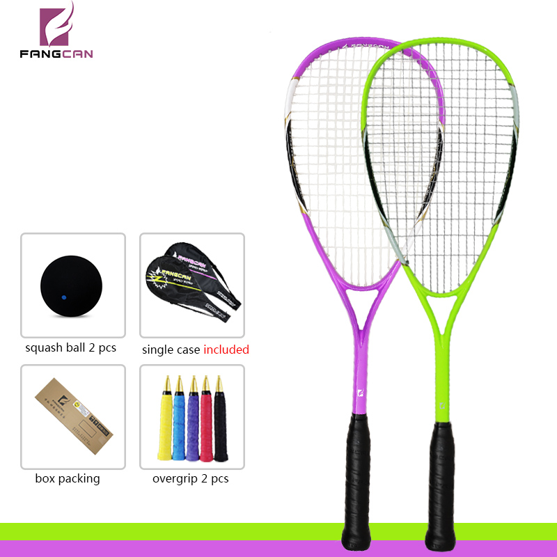 2 TEIL/LOS FANGCAN Professionelle Squash Schläger Aluminium mit Carbon Faser Material Für Anfänger Mit Trage Tasche und Squash ball