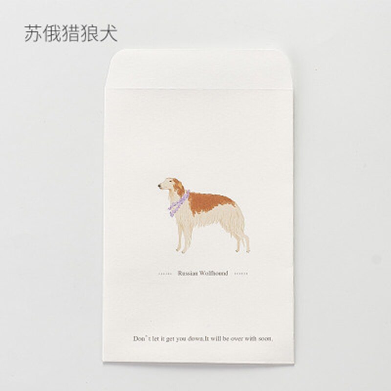 10 stk/sæt 16*11cm kawaii dyr sød hund mønster konvolutter til fest invitationer valentinsdag elskere besked kort: 7