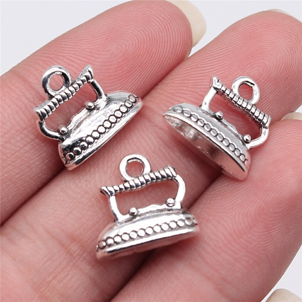 Wysiwyg 10Pcs 13X14Mm Antiek Zilver Kleur Iron Charms Hanger Voor Sieraden Maken Diy Sieraden Bevindingen