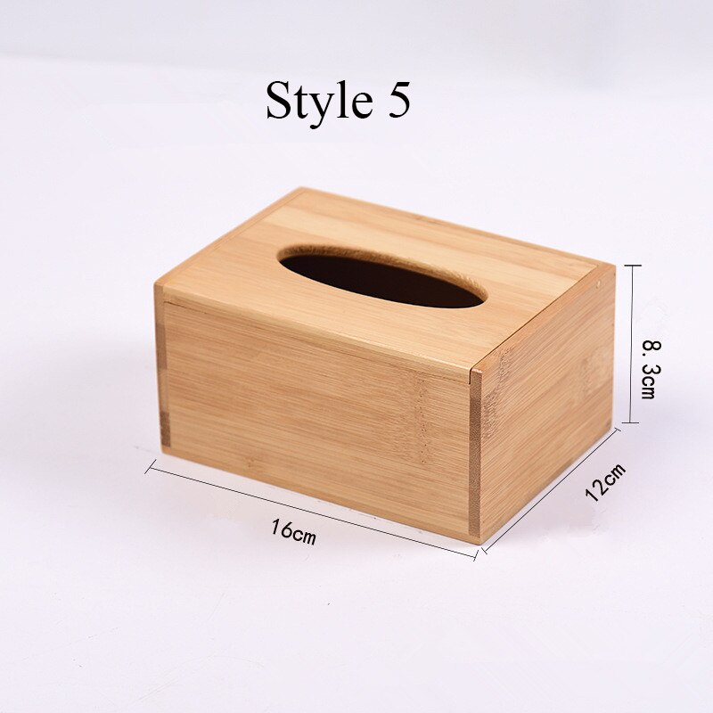 Bambus tissuekasse serviet holder hotel restaurant desktop papir opbevaring arrangør boligindretning: Stil 5