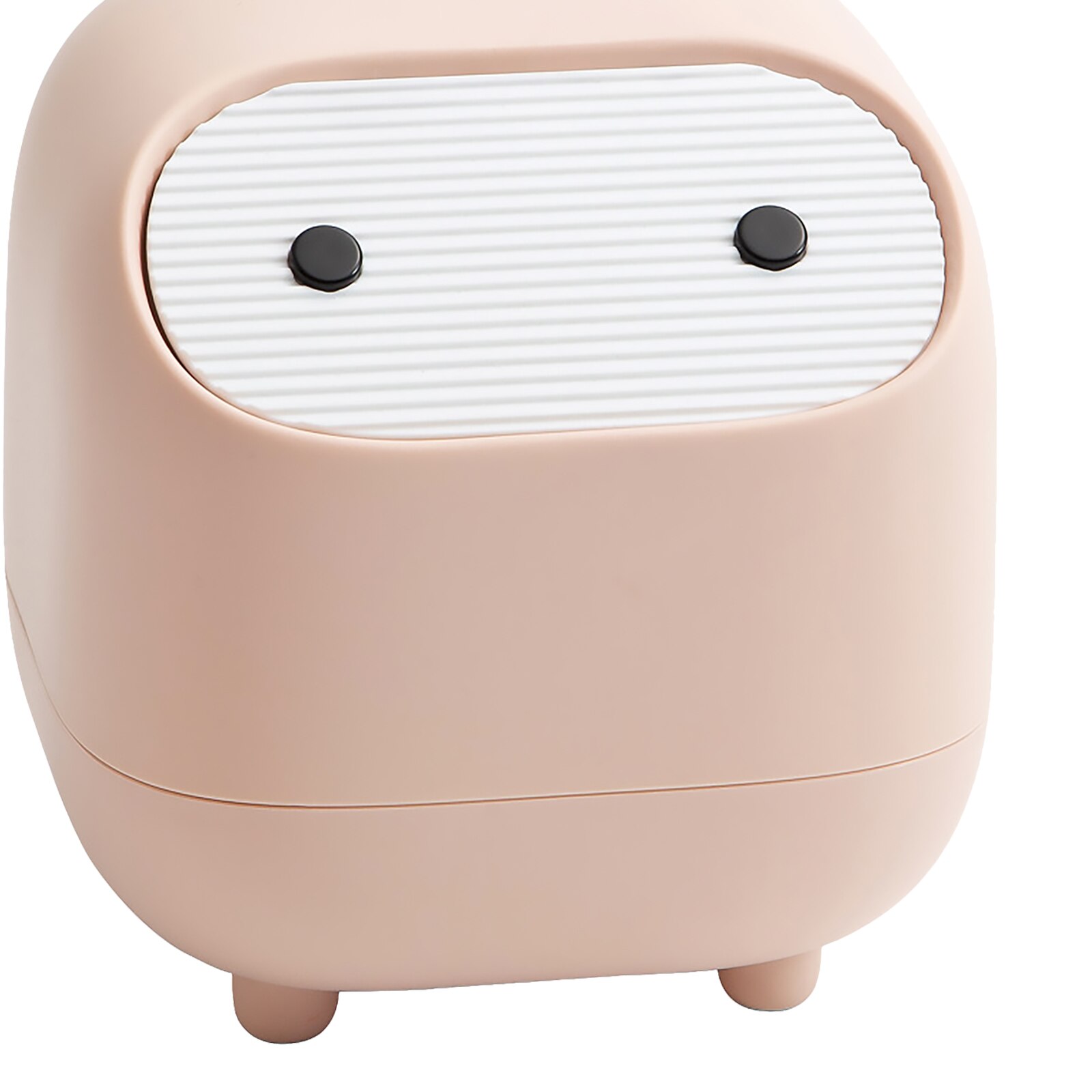 Cartoon Desktop Trash Can Plastic Dumpster Small Beautiful Trash Can Mini Waste Bins Office Kitchen Supplies: Pink