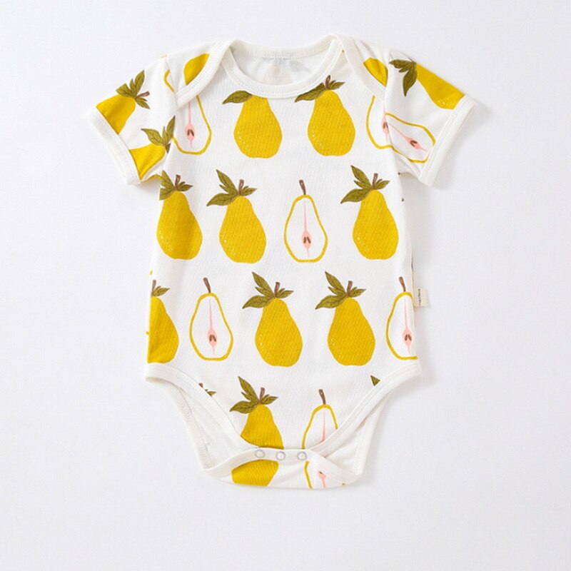 2022 sommer-Baby-bodys für mädchen und jungen, rundhalsausschnitt, kurze ärmel, birnen-zitronen-schmetterlingsmuster, Overall für neugeborene, freizeitkleidung  e6100