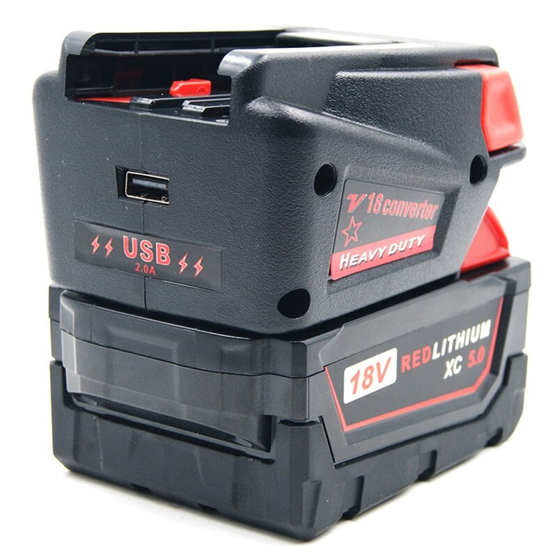 Usb batteri adapter konverter til milwaukee  m18 18v li-ion batteri til  v18 li- ion batteri batteri konverter adapter