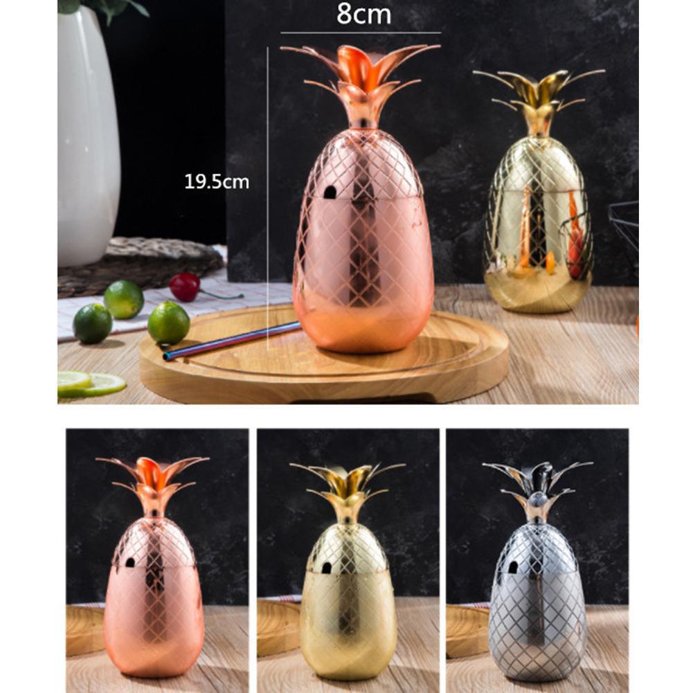 Verre à Cocktail en forme d'ananas, décoration en acier inoxydable