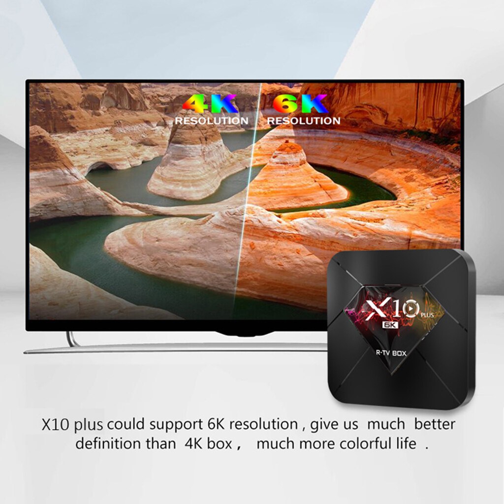 X10 Plus Android 9.0 Smart H6 Wifi 4 Gb + 32 Gb Set Top Box 6K Media Player Eu